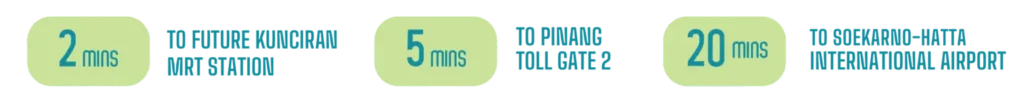 Lokasi strategis dekat MRT, tol, dan Bandara Soekarno-Hatta