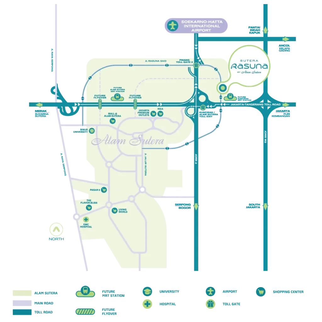 Peta lokasi cluster Sutera Rasuna di Alam Sutera 2