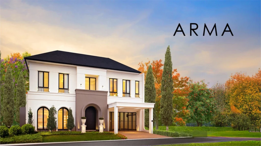 Tampilan fasad rumah tipe ARMA di The Gramercy Alam Sutera